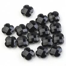 30 hạt pha lê hình cỏ ba lá 4 lá màu ngọc bích 12mm khắc tinh thể có lỗ ở giữa dùng làm phụ kiện trang sức DIY - Cỏ bốn lá ngàn hoa - Xem 28