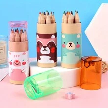 12 Cái/hộp Bút Chì Màu Hình Gấu Mini Dễ Thương - Bộ Văn Phòng Phẩm Sáng Tạo Dành Cho Học Sinh - Quà Tặng Halloween, Lễ Tạ Ơn Và Giáng Sinh Hoàn Hảo - Nhiều màu - Xem 2