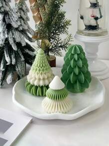 多款圣诞树硅胶模具套装 - 使用易于使用、灵活且可重复使用的模具制作 DIY 香薰蜡烛、石膏饰品、装饰饰品和滴胶圣诞装饰品 - 非常适合节日手工制作和送礼 - 白色 - 查看 3