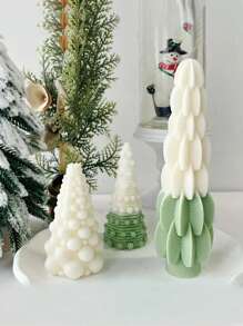 多款圣诞树硅胶模具套装 - 使用易于使用、灵活且可重复使用的模具制作 DIY 香薰蜡烛、石膏饰品、装饰饰品和滴胶圣诞装饰品 - 非常适合节日手工制作和送礼 - 白色 - 查看 5