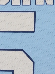 女士休闲蓝色字母印花T恤，圆领，短袖，原宿风，足球衫，街头风，Y2K宽松上衣，夏季 - 藍色 - 查看 6