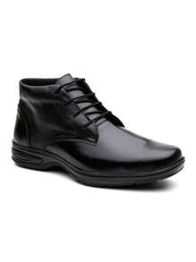 Kit 2 Pairs Of Men's Orthopedic Boots In Imported Leather Confort + Men's Dress Shoes With Special Sole, Super Comfortable, Ready For Delivery - ĐEN / ĐEN - Xem 5