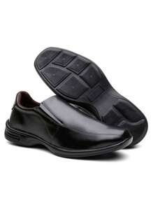 Kit 2 Pairs Of Men's Orthopedic Boots In Imported Leather Confort + Men's Dress Shoes With Special Sole, Super Comfortable, Ready For Delivery - ĐEN / ĐEN - Xem 2