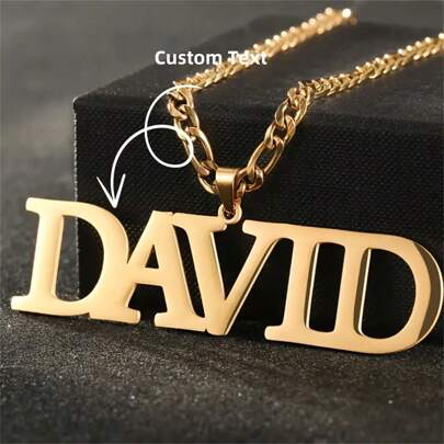 Custom Stainless Steel Signature Necklace - Personalized Name Pendant, Perfect Gift For Him - Wedding, Party, Valentine's Day Jewelry - All Seasons, Men's And Women's Name Minimalist Sweater Chain Accessories Jewelry, Graduation Memorial Jewelry, Student Exclusive Gift, Fashion Charm Jewelry, Perfect For Birthday, Christmas Gift, Everyday Wear, Simple Customized Name Initial Necklace, Holiday And Anniversary Gift,Gold,Stylish,Colorful,Vintage,Hipster,Simple,Old Money,Unisex,Custom,Personalized,Unique,Ideal Gifts For Him,Ideal Gifts For Her,Her,Boyfriend,Girlfriend,Dad,Mom,Family,Friends,For Anniversaries,For Birthdays,For Graduation,For Prom,For Party,Necklaces For Women