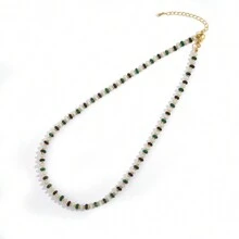 1 pieza Collar de mujer de cuentas hechas a mano con piedras naturales coloridas de estilo elegante y bohemio, con broche de langosta chapado en oro cobre, como regalo de verano para ella, mejor amiga