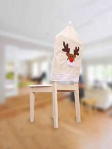 1PC Beige Christmas Embroidered Chair Cover Home Decor - Multicolor - View 2