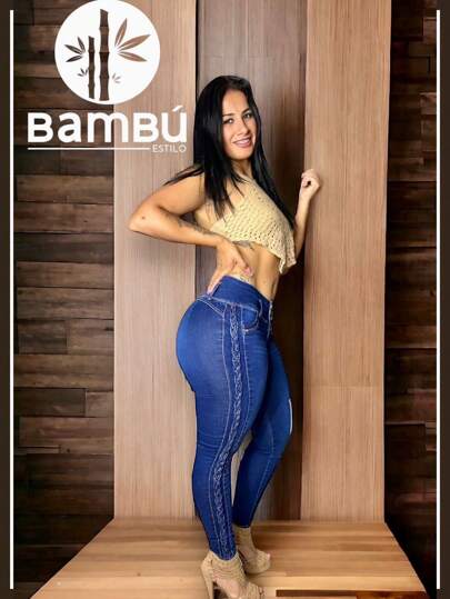 jeans mujer corte colombiano levanta pompa push up mezclilla strech