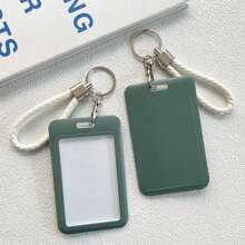 1pc Fashionable Unique Macaron Inspired Solid Color Plastic Card Holder - Suitable For Student Meal Cards, Campus Access Cards And Key Cards, Can Be Used As Card Case, Wallet, Name Card Holder, Credit Card Holder, ID Card Holder, Ladies Card Wallet - Multicolor - View 15