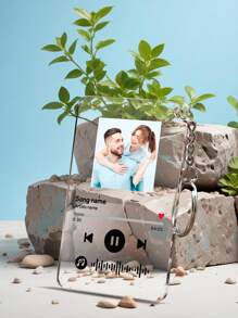 1pc Customized Music Song Code Keychain With Photo, Personalized Acrylic Photo Keychain, Scannable Code Keychain, Acrylic Keychain, Gift For Women, Customized Acrylic Music Keychain - 1 photo + music code - View 6