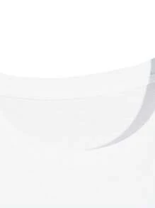 Oversized Cotton Streetwear T-Shirt Printed Angel Forever Street Style Unisex Website Launch Offer - 白色 - 查看 5