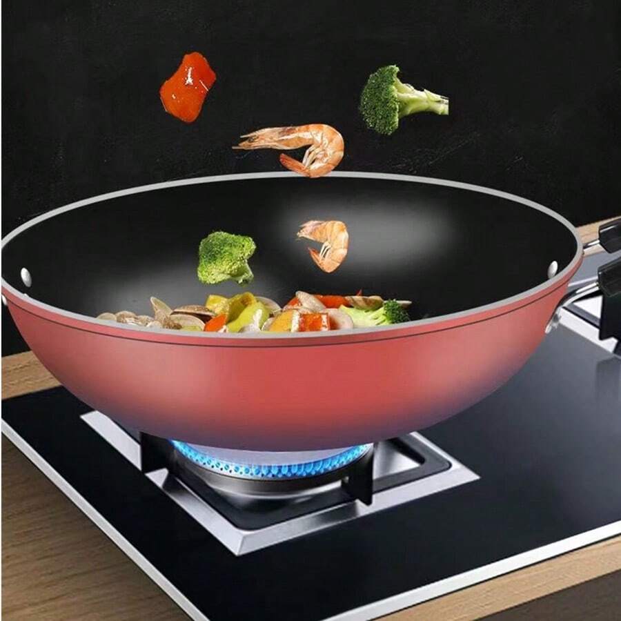Premium Nonstick Wok, MultiPurpose Fry Pan Compatible With Induction