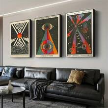 3 件复古波西米亚 70 年代帆布墙艺术套装 - 励志名言与冥想海报，嬉皮士装饰，适用于客厅、卧室、家庭办公室（无框） - 彩色 - 查看 3