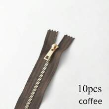 10pcs #3 Closed-End Metal Zippers, Smooth Y-Teeth Design, Suitable For Handmade Bags, Pockets, Garments DIY, Various Colors & Sizes Available
