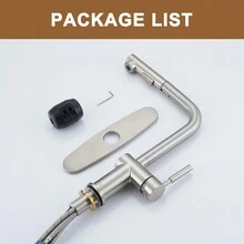 MONDAWE Two Function Single Handle Pull Out Sprayer Kitchen Faucet Deckplate Included - 銀色 - 查看 10