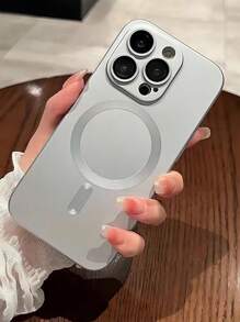 1 Piece Magnetic Phone Case, Magnetic Induction Slim Phone Case, Compatible With IPhone 15/15Pro/15Plus/15ProMax - Bạc - Xem 3