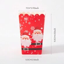 10/24 件圣诞雪花圣诞老人食品盒、炸薯条盒、爆米花杯、爆米花桶、节日派对用品和装饰品，适合电影之夜小吃，适用于午餐盒、面包店、汉堡店 - 彩色 - 查看 2