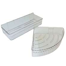 Kit Of 2 Plastic Bathroom Support Shelves In Rectangle And Corner Models With Stickers - Hình chữ nhật và góc trong suốt - Xem 8