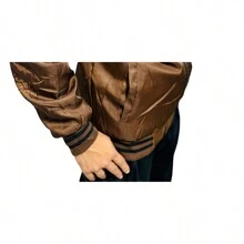 Jaqueta masculina sarja puffer dupla face  casaco Suede Nylon Bolsos Capuz - Marrom - Visão 4