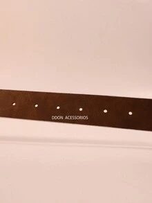 Women's Belt 3.5cm Imitation Leather Round Buckle Top Quality - 白色 - 查看 5