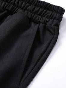 Quần nỉ lót nhiệt cỡ lớn 2XL-5XL dành cho nam có họa tiết đồ họa, cạp chun, dây rút, quần chạy bộ dáng rộng thoải mái cho mùa thu đông, thích hợp đi học, hoạt động ngoài trời, màu kaki, xám - màu đen - Xem 7