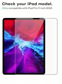 1 pièce Protecteur d'écran en verre trempé haute définition, haute transparence, résistant aux rayures, anti-chute, couvrant tout l'écran, anti-traces de doigts, tactile sensible. Compatible avec iPad. Cadeau pour anniversaire, famille, amis. Accessoires pour tablette. - Transparent - Voir 1