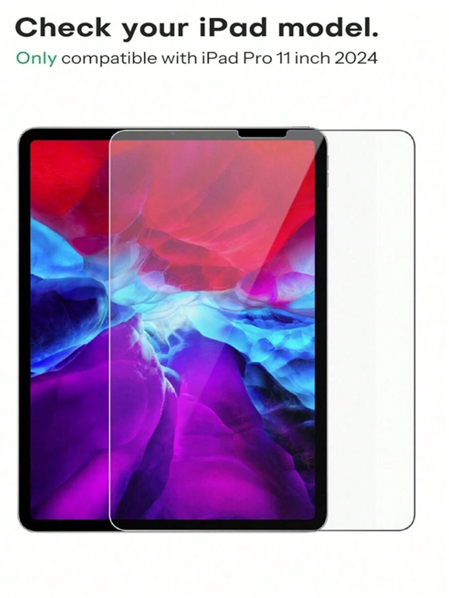 1 pièce Protecteur d'écran en verre trempé haute définition, haute transparence, résistant aux rayures, anti-chute, couvrant tout l'écran, anti-traces de doigts, tactile sensible. Compatible avec iPad. Cadeau pour anniversaire, famille, amis. Accessoires pour tablette. - Transparent - Voir 1