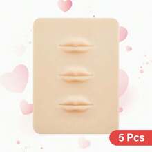 JC TATTOO 1/3/5pcs Tattoo Full Face Three Lips Five Pairs Silicone Mouth Practice Skin Faux Skin Makeup Silicone Learning Fake Skin Tattoo Beginner Practice Skin Suitable For Tattoo Beginners And Tattoo Artists. - Khaki - View 13