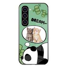 1 件定制可爱熊猫图案玻璃手机壳，高清 UV 打印，满足客户需求，适用于各种手机型号 - 綠色 - 查看 22