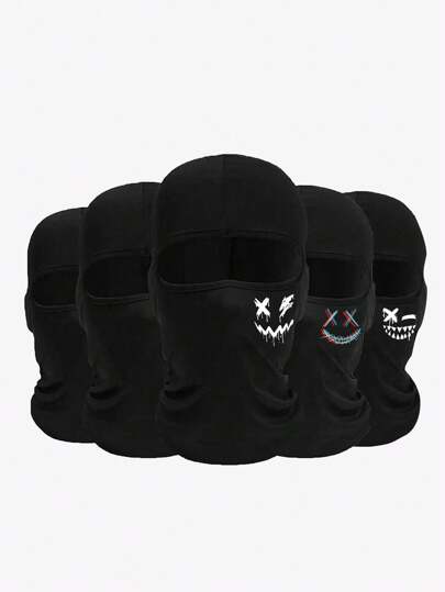 Máscara facial tipo pasamontañas con estampado unisex en paquete múltiple, adecuada para actividades al aire libre como viajes, ciclismo, senderismo, pesca en primavera y verano