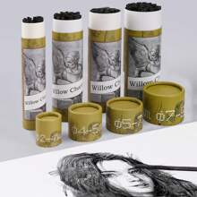 25 pièces/pack Bâtonnets de charbon de bois de saule, charbon de bois de saule naturel pour les artistes, les débutants ou les étudiants de tous les niveaux de compétence. Idéal pour le croquis, le dessin et l'ombrage. Fournitures scolaires