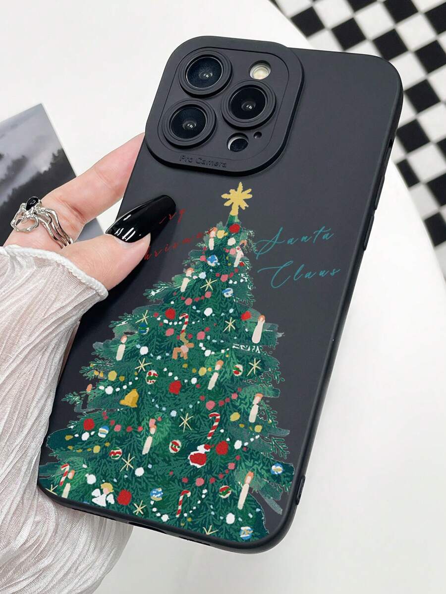 1 Ốp lưng bảo vệ camera TPU chống va đập có họa tiết cây thông Noel thời trang, tương thích với dòng Apple IPhone 11/12/13/14/15/16 Pro Max và dòng Samsung Galaxy A05/A15/A25/A35/A55/S23/S24 - Nhiều màu - Xem 1