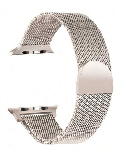 1 szt. Pasek do zegarka unisex, klasyczny metalowy magnetyczny pasek do zegarka z siateczki mediolańskiej, sportowy i modny, kompatybilny z paskiem do zegarka Series 11 Series 10 Series 9 o szerokości 45 mm, 49 mm, 38 mm, 40 mm, 41 mm, 42 mm, 44 mm, 46 mm, kompatybilny z Apple Watch Series Ultra/Se/11/10/9/8/7/6/5/4/3/2/1, modny pasek do inteligentnego zegarka Starlight Color, kompatybilny z paskami do zegarka