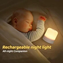 1 件迷你婴儿小夜灯，便携式 LED 触摸小夜灯，带定时器遥控器，RGB 16 色照明，适合儿童和成人，母乳喂养，睡眠辅助，USB 可充电哺乳灯，可调光暖光小夜灯，柔和护眼婴儿淋浴家庭装饰礼物