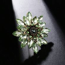 1 chiếc trâm cài áo hoa hướng dương thời trang dành cho nữ, ghim thủy tinh khảm hợp kim, trang trí quần áo, túi xách, mũ, 4 màu tùy chọn - những bông hoa - Xem 7