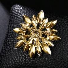 1 chiếc trâm cài áo hoa hướng dương thời trang dành cho nữ, ghim thủy tinh khảm hợp kim, trang trí quần áo, túi xách, mũ, 4 màu tùy chọn - những bông hoa - Xem 8