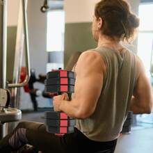 DlandHome Octagon Dumbbell Set, 55LB/66LB Adjustable Weight Dumbbell Set, 3-In-1 Adjustable Weight Set For Muscle Sculpting, Strength Training And Weight Loss - 紅色 - 查看 7