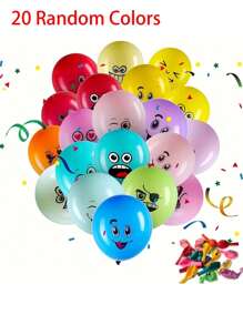 20 quả bóng bay cao su mặt cười sống động - Trang trí tiệc nhiều màu sắc cho đám cưới, lễ kỷ niệm Halloween và Giáng sinh - Nhiều màu, bơm hơi, tái sử dụng, Giáng sinh - Nhiều màu - Xem 8