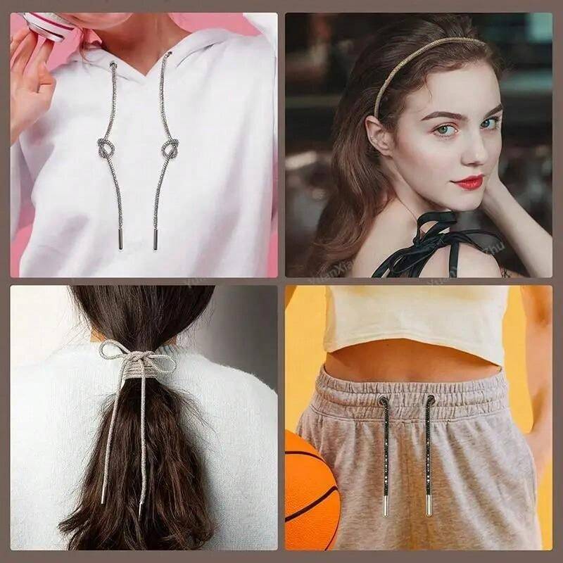 1Pc Length 100/120/140cm Luxury Rhinestone Shoe Laces Rainbow Diamond