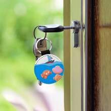 30pcs Sublimation Blanks Keychain Glitter PU Leather Keychain Heat Transfer Keyring Black Round Single Side - 30個 - 查看 6