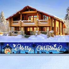 1 Pc Cảnh máng cỏ tôn giáo Biểu ngữ sân Giáng sinh (19,6 X118 inch), Vườn Giáng sinh cổ điển Ông già Noel Nai sừng tấm Người tuyết Màu xanh Giáng sinh vui vẻ Chúa Jesus Biển báo sân tôn giáo Biểu ngữ lớn Thiên thần Cảnh máng cỏ Phông nền cổ điển cho Giáng sinh Mùa đông Trang trí ngoài trời trong nhà - Nhiều màu - Xem 13