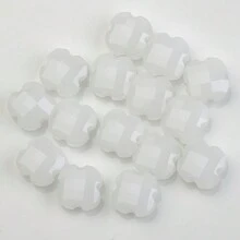 30 hạt pha lê hình cỏ ba lá 4 lá màu ngọc bích 12mm khắc tinh thể có lỗ ở giữa dùng làm phụ kiện trang sức DIY - Cỏ bốn lá ngàn hoa - Xem 24