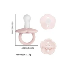 1 chiếc núm vú giả bằng silicon hình hoa, chống đầy hơi cho trẻ sơ sinh - Nhiều màu - Xem 10