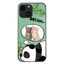 1 件定制可爱熊猫图案玻璃手机壳，高清 UV 打印，满足客户需求，适用于各种手机型号 - 綠色 - 查看 19