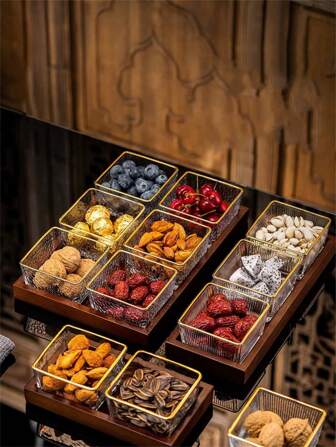 1 Set con bandeja Conjunto de platos para snacks, adecuado para sala de estar, comedor, almacenamiento de frutas y aperitivos en el escritorio