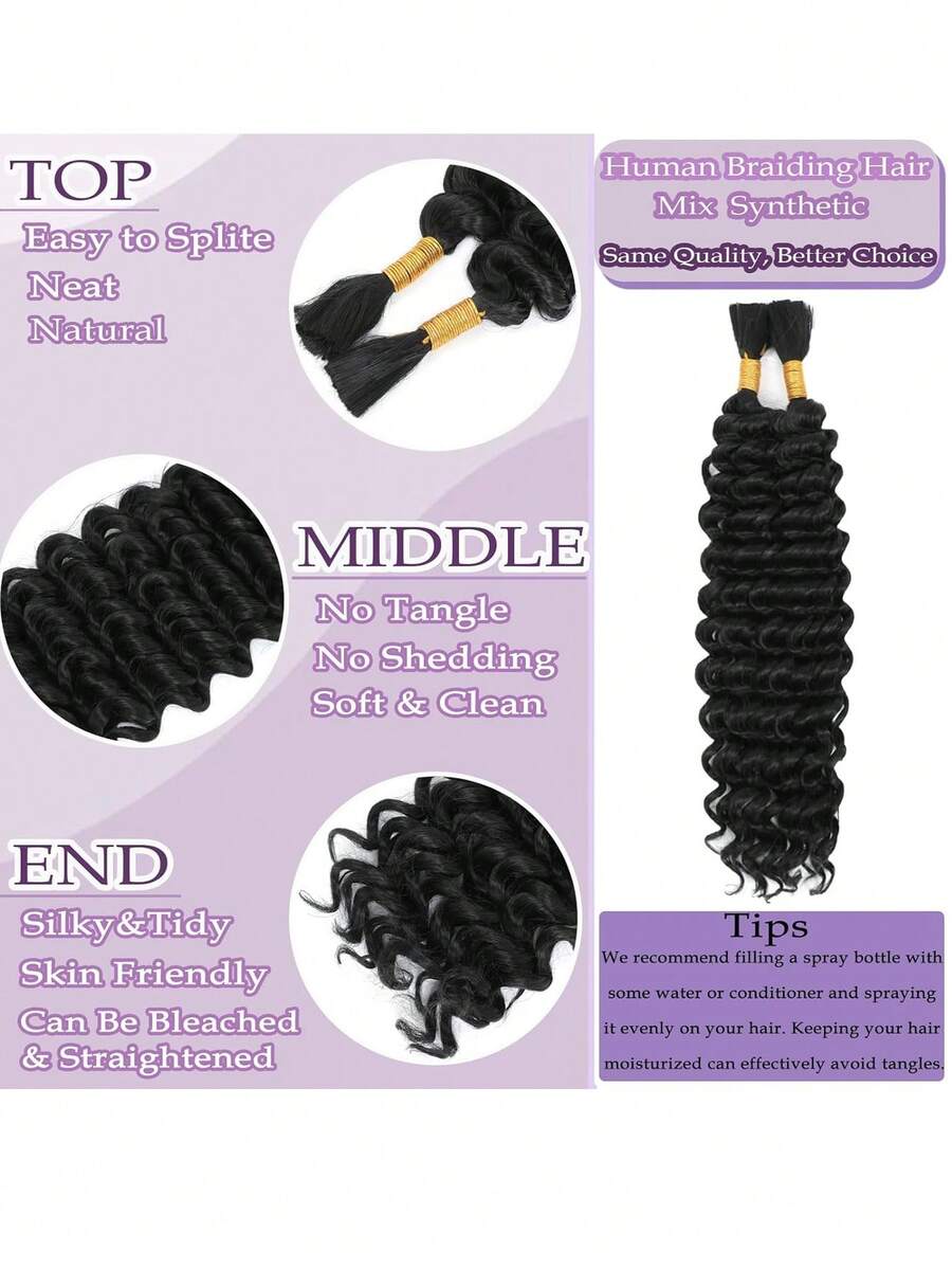 Braiding Hair Blonde 150g Deep Wave Bulk Human Hair For Braiding No