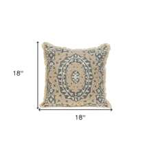 Boho Garland Beige And Gray Decorative Accent Pillow - Beige - View 3