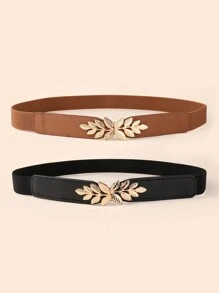 Boho 2pcs Women's Two-Tone Buttoned Dress With Elastic Waist Belt (Brown & Black) Summer, School Fall, Autumn, Halloween