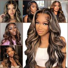 Ombre Lace Front Wig Human Hair Pre Plucked With Baby Hair 1B/30 HD Lace Front Wigs Human Hair 180% Density Highlight Body Wave Lace Frontal Wigs Human Hair Wigs