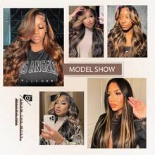 Ombre Lace Front Wig Human Hair Pre Plucked With Baby Hair 1B/30 HD Lace Front Wigs Human Hair 180% Density Highlight Body Wave Lace Frontal Wigs Human Hair Wigs