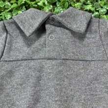 Long Baby Bodysuit With Polo Collar 100% Premium Cotton Various Colors - 灰色 - 查看 4